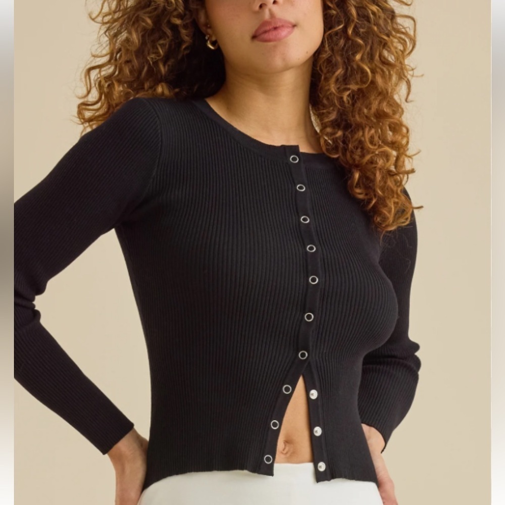 Altar’d State Soft Thermal Knit Snap Long Sleeve Top